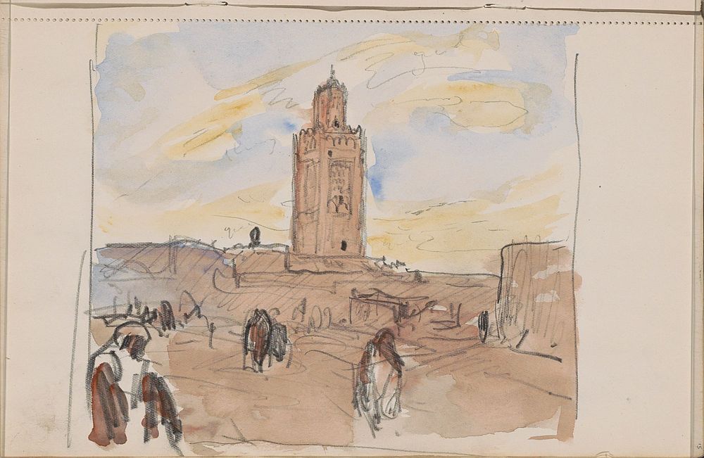 Koutoubia Moskee in Marrakech (1923) by Marius Bauer
