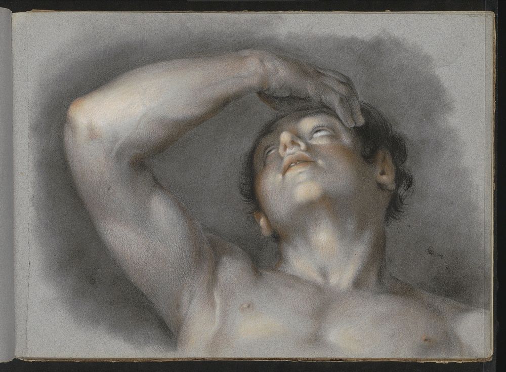Opwaarts kijkende naakte man (c. 1840) by Sybrand Altmann