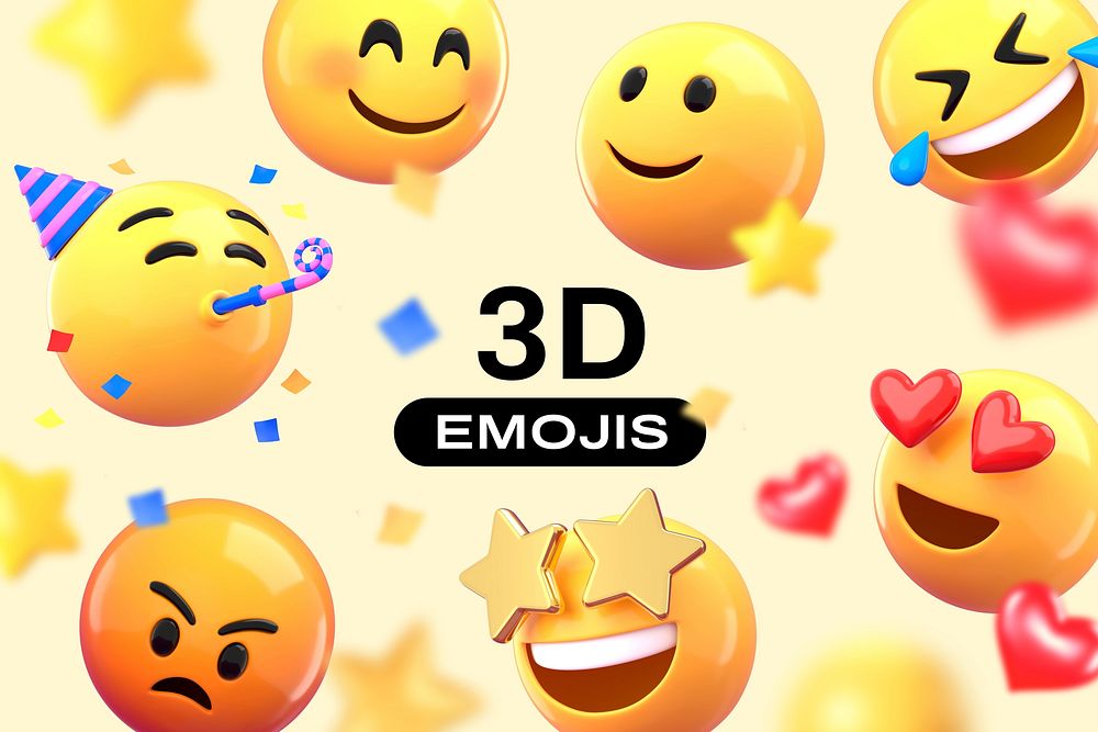 3D emoticon design element set