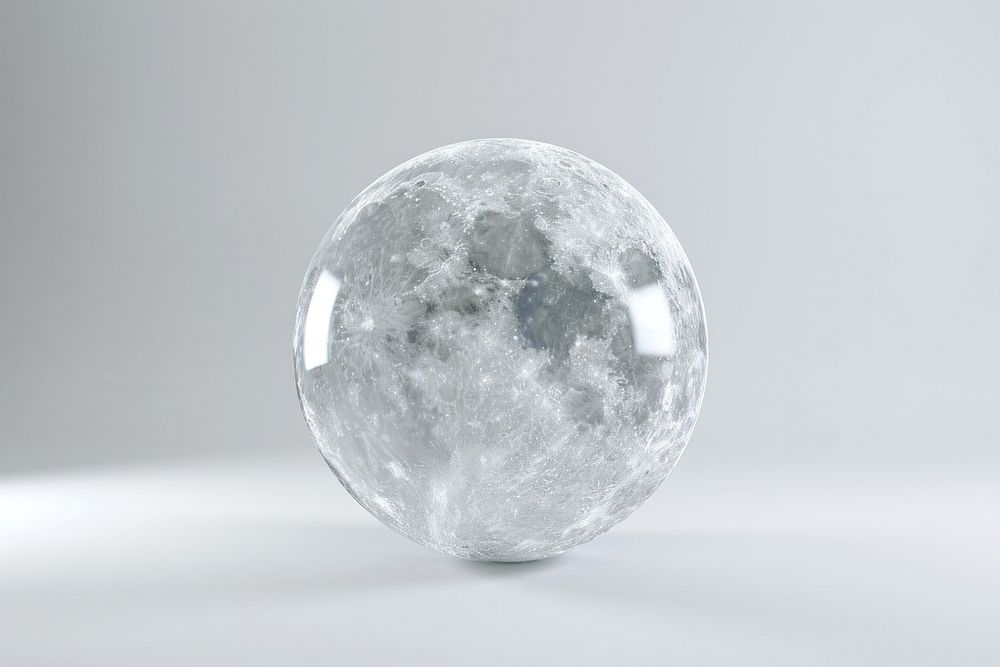 Moon transparent crystal sphere.