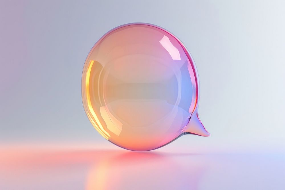 Color speech bubble sphere glass reflection.