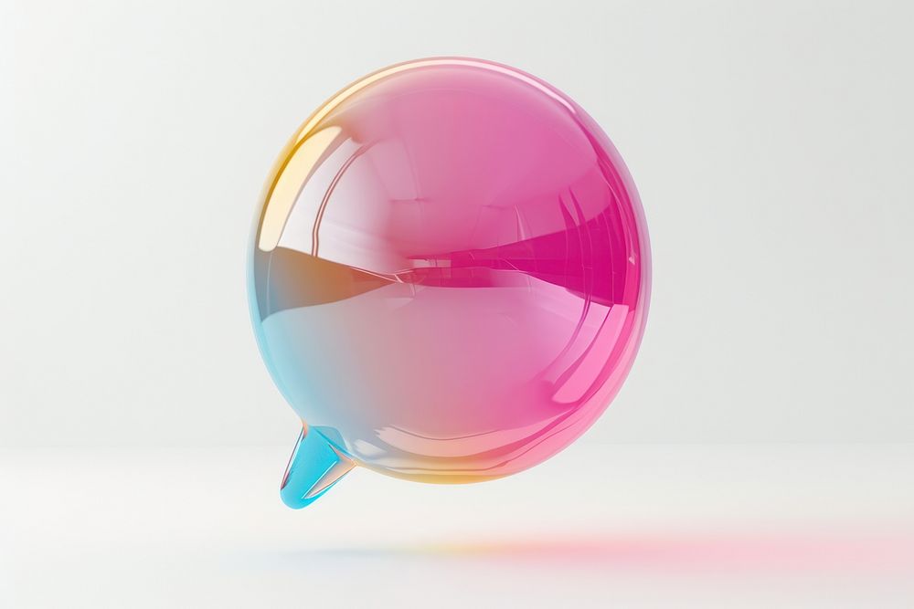 Color speech bubble transparent sphere glass.