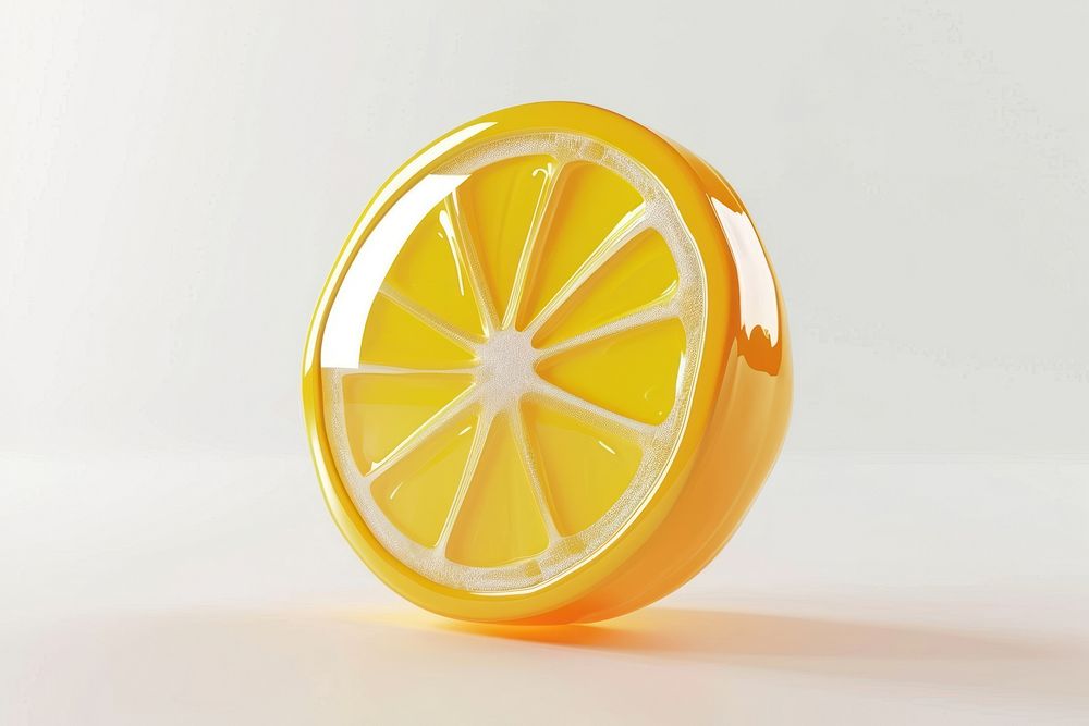 Lemon icon fruit wheel plant.