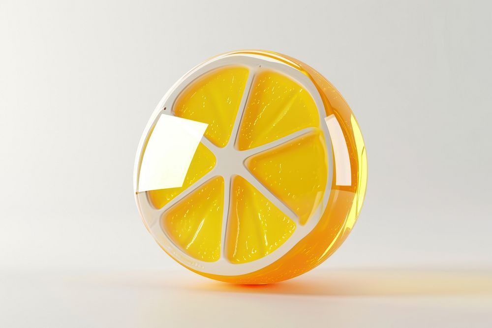 Lemon icon fruit wheel glass.