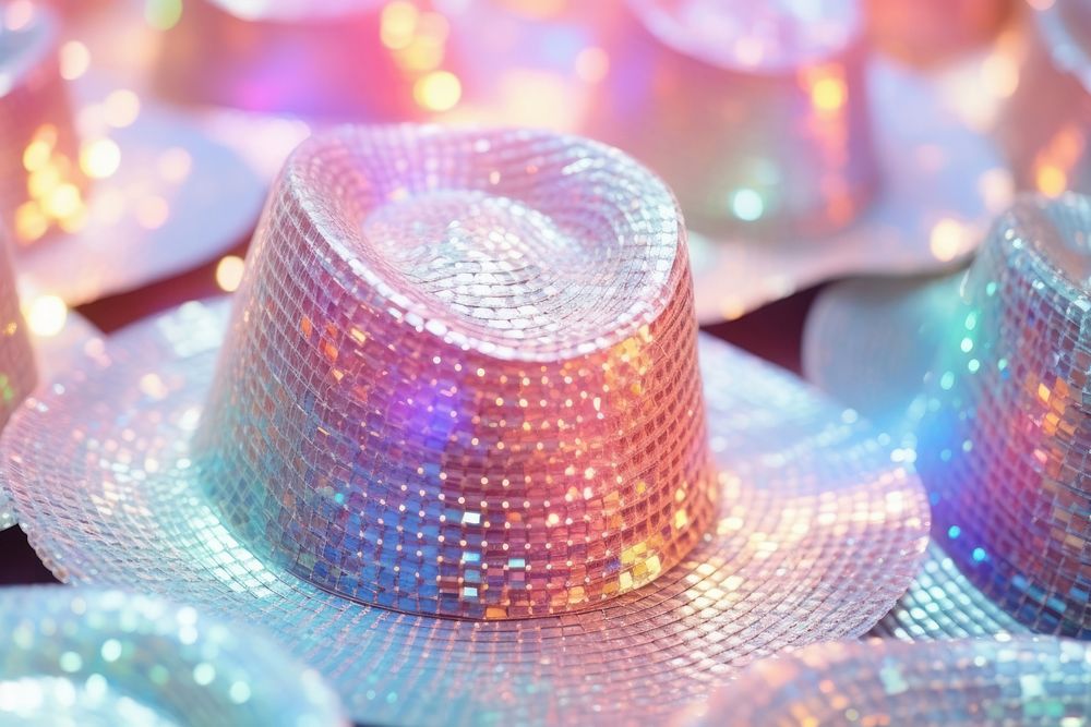 Hat party texture glitter light illuminated.