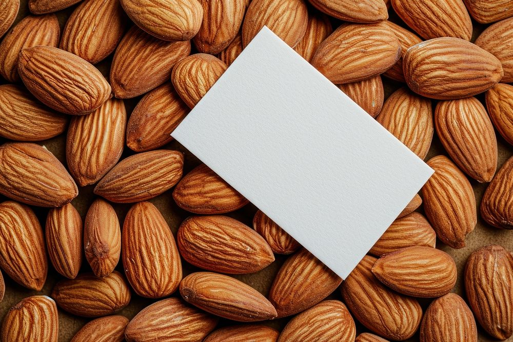 Business card almond backgrounds food.