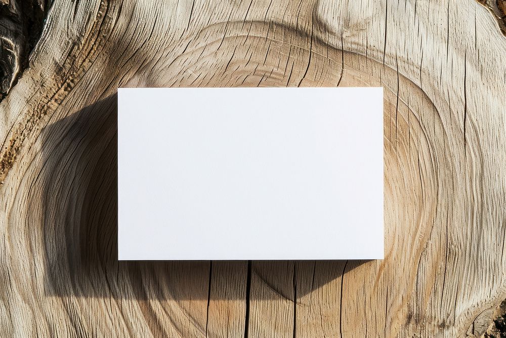 Business card wood paper white.