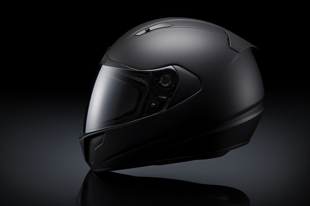 Full face motorcycle helmet black headgear headwear.