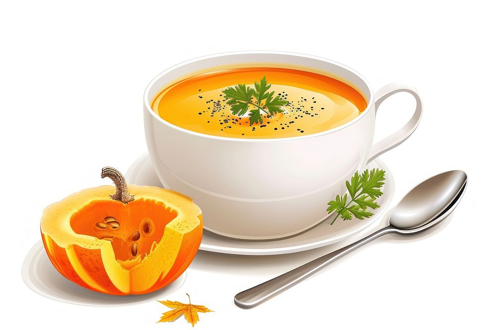 Pumpkin soup vegetable spoon plant.