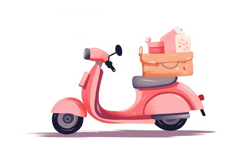 Heart motorcycle delivery vehicle scooter wheel. AI generated Image by rawpixel.