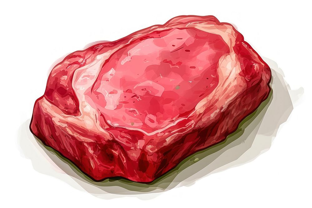 Raw meat beef food white background.