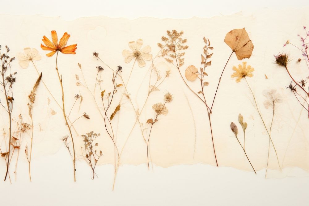 Real Pressed a wildflower painting pattern plant.