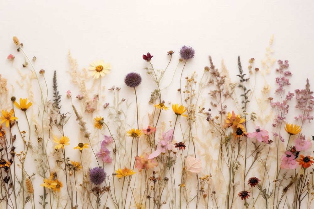 Real Pressed mixed wildflowers backgrounds blossom nature.