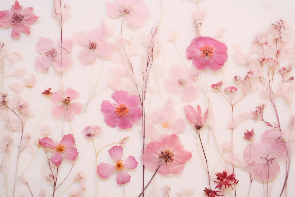 Real Pressed mixed pink flowers backgrounds blossom petal.