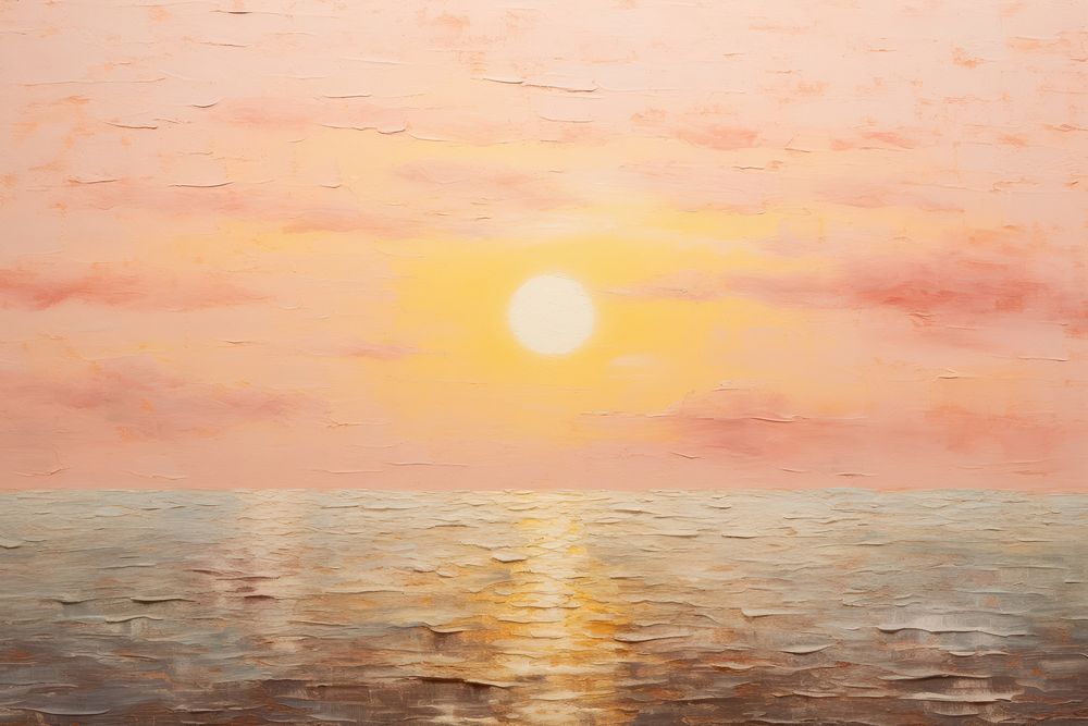 Sunset on sea painting backgrounds outdoors.