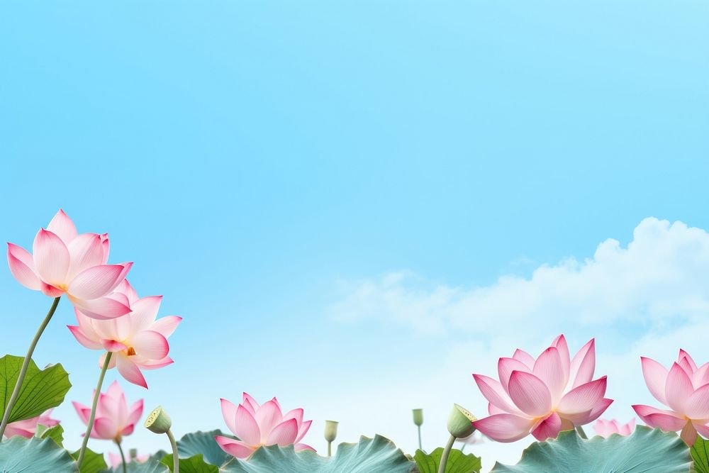 Lotus flowers sky backgrounds outdoors.