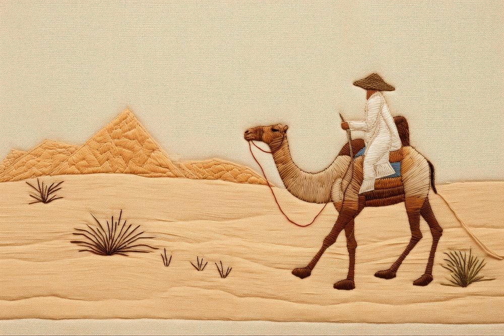Camel walk on desert animal mammal adult.