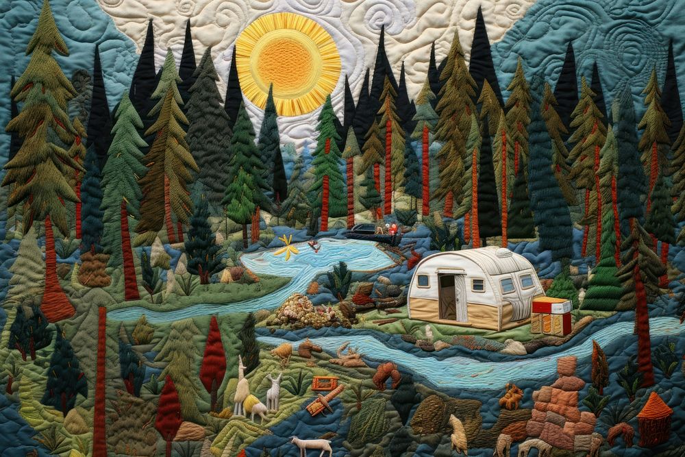 Camping art painting tapestry.