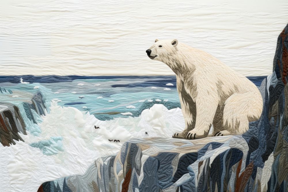 Polar bear on icebeug wildlife mammal animal.