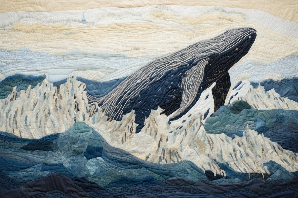 Whale swim in ocean outdoors animal mammal.
