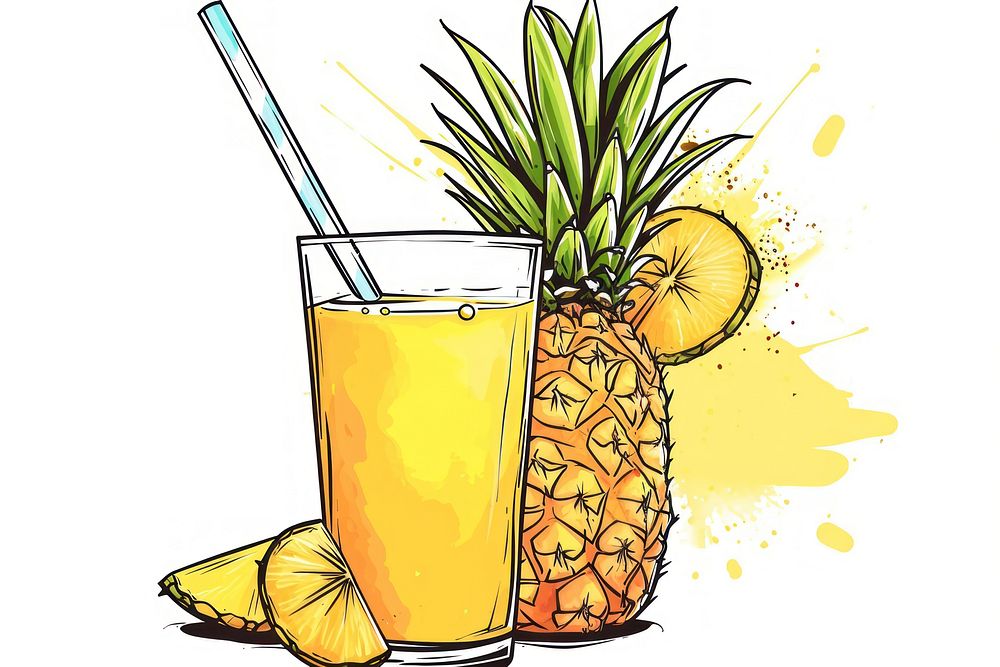Pineapple juice fruit drink plant.