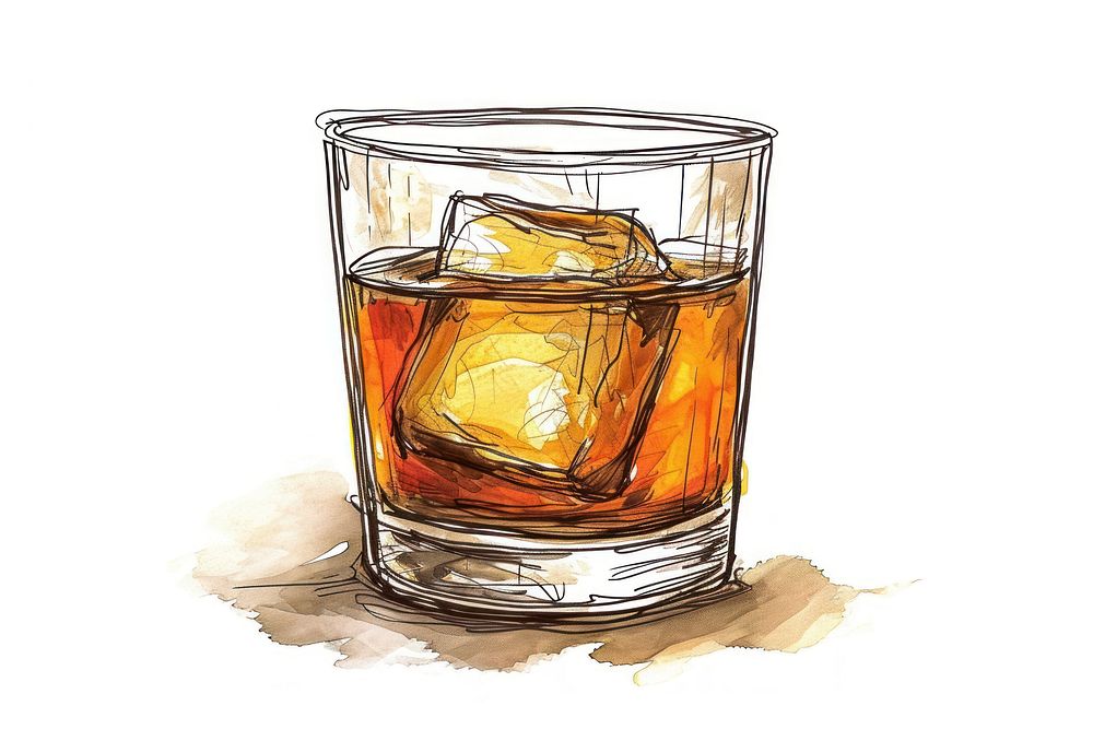 Rum whisky drink glass.