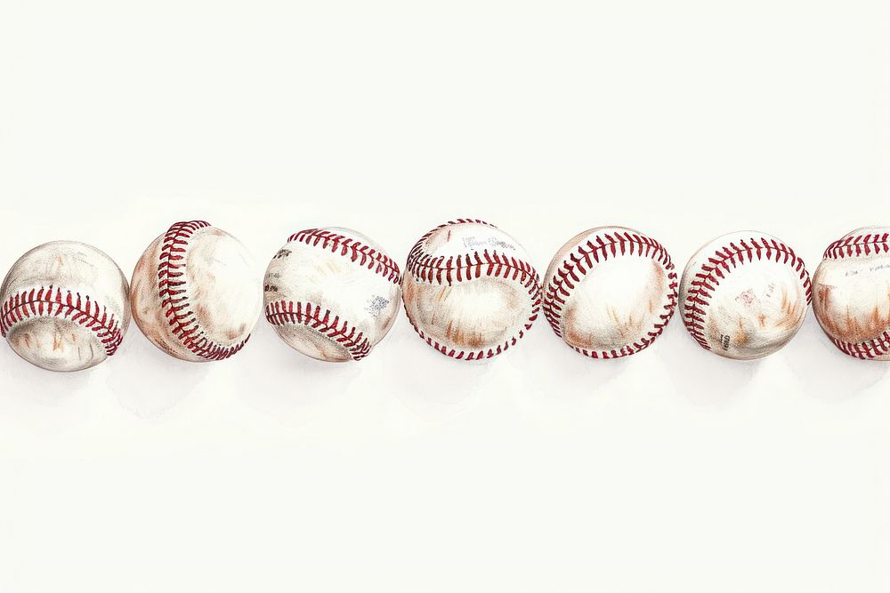 Many baseball sports white background softball.