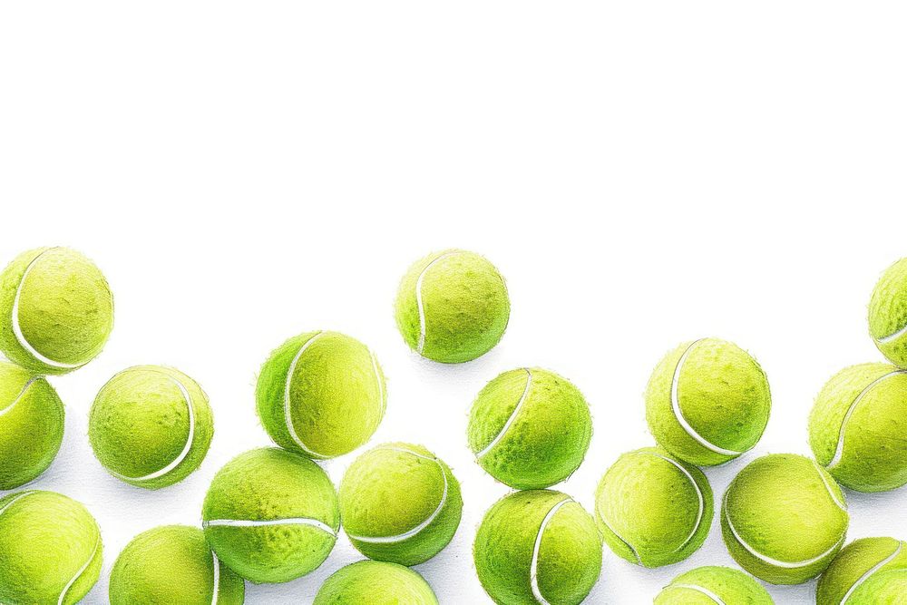 Many tennis ball backgrounds plant food.