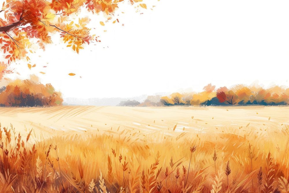 Autumn field landscape outdoors.