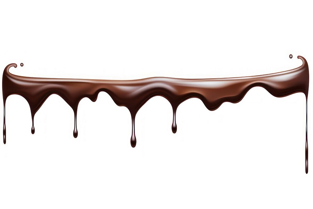 Dripping chocolate syrup food white background copy space.