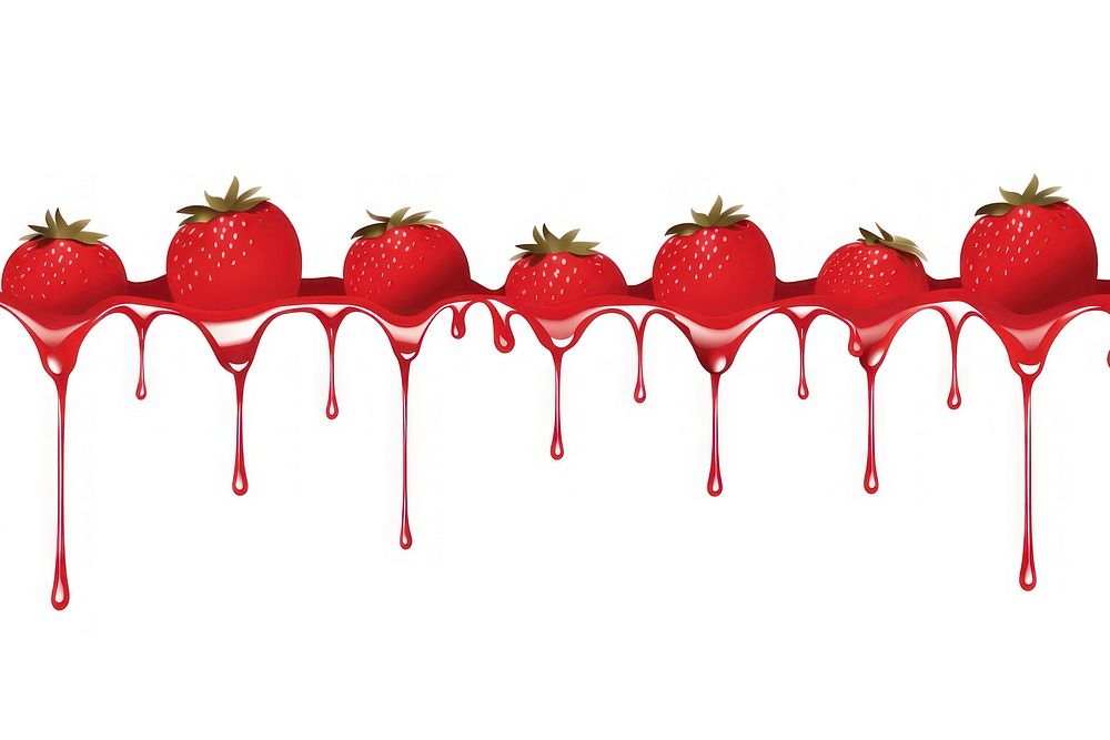 Dripping strawberry syrup fruit plant food.