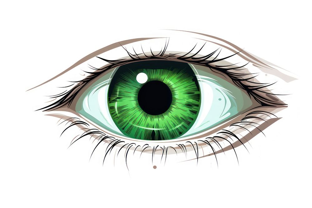 Eye green white background illustrated.