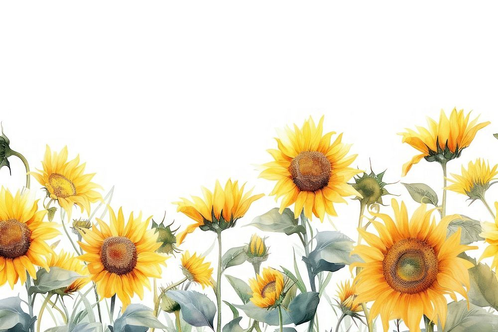 Sunflower backgrounds plant white background.