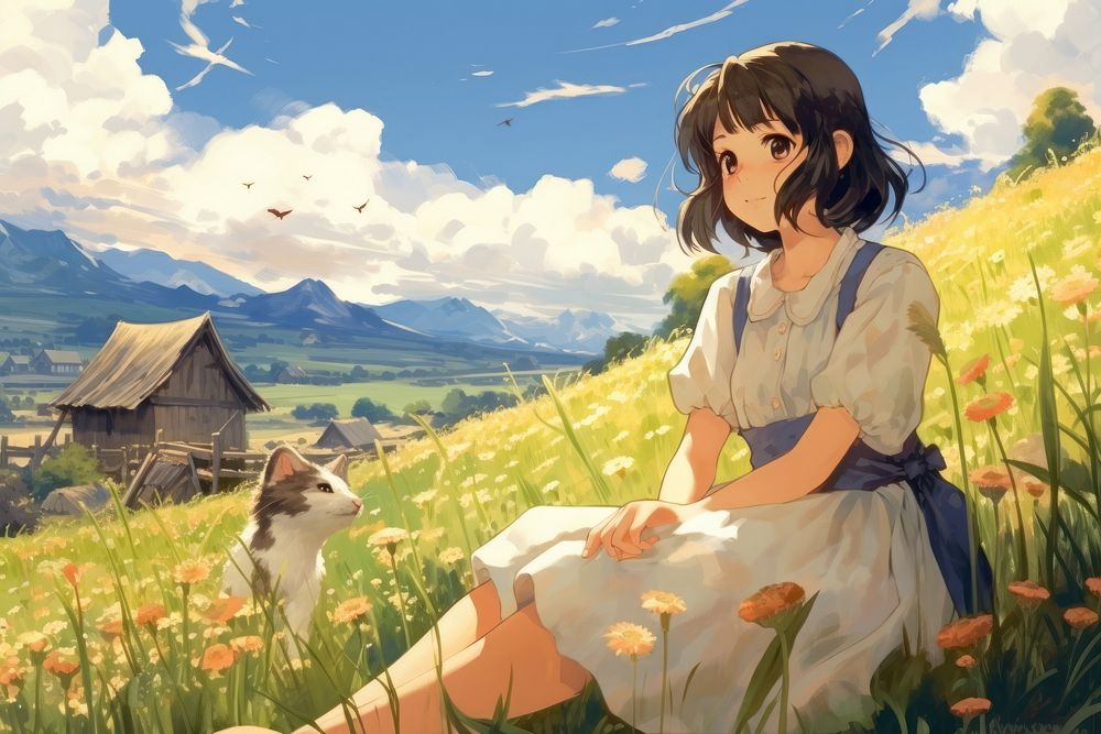 Countryside anime outdoors adult.