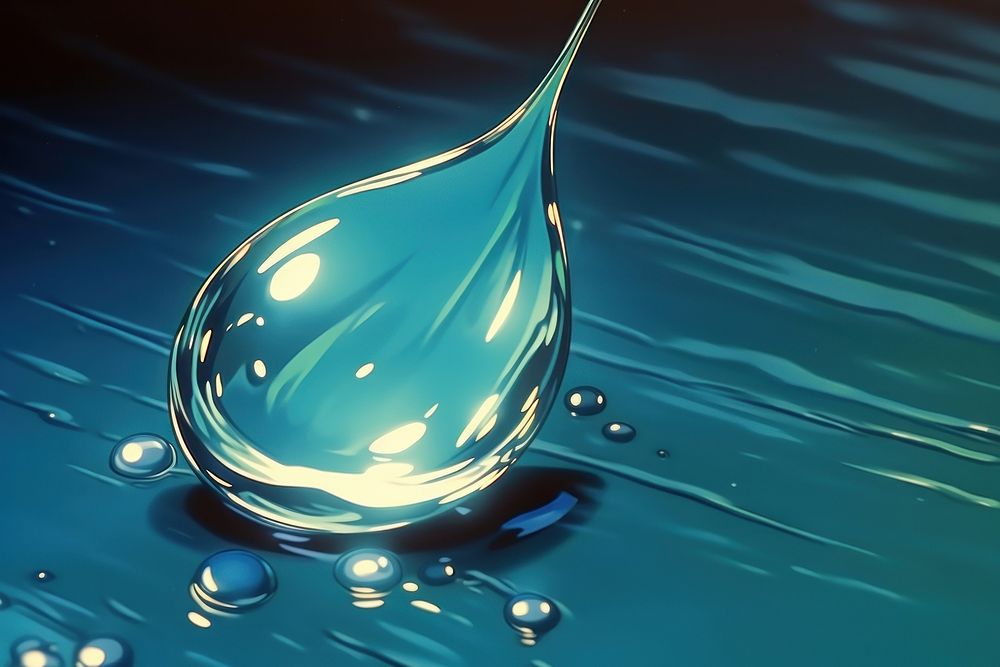 Close up of a water drop reflection simplicity splashing.