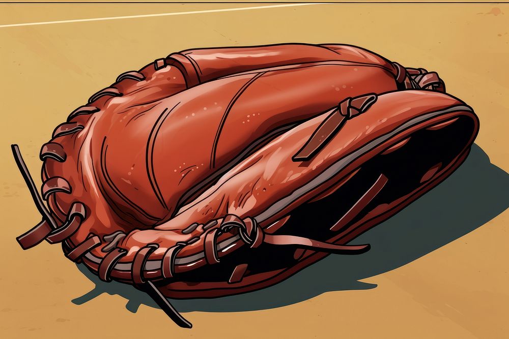 Close up of a baseball glove softball clothing cartoon.