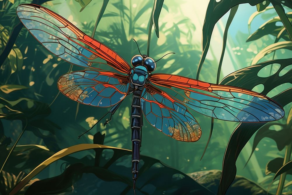 Close up of a dragonfly outdoors insect animal.