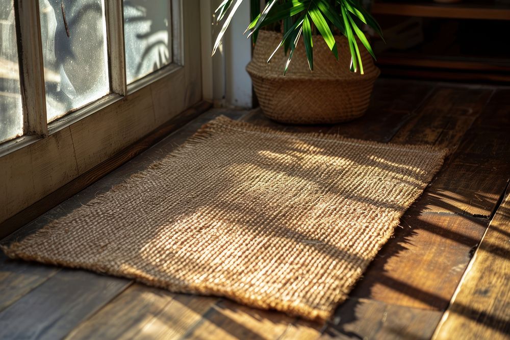 Minimal coconut door mat shadow | Premium Photo - rawpixel