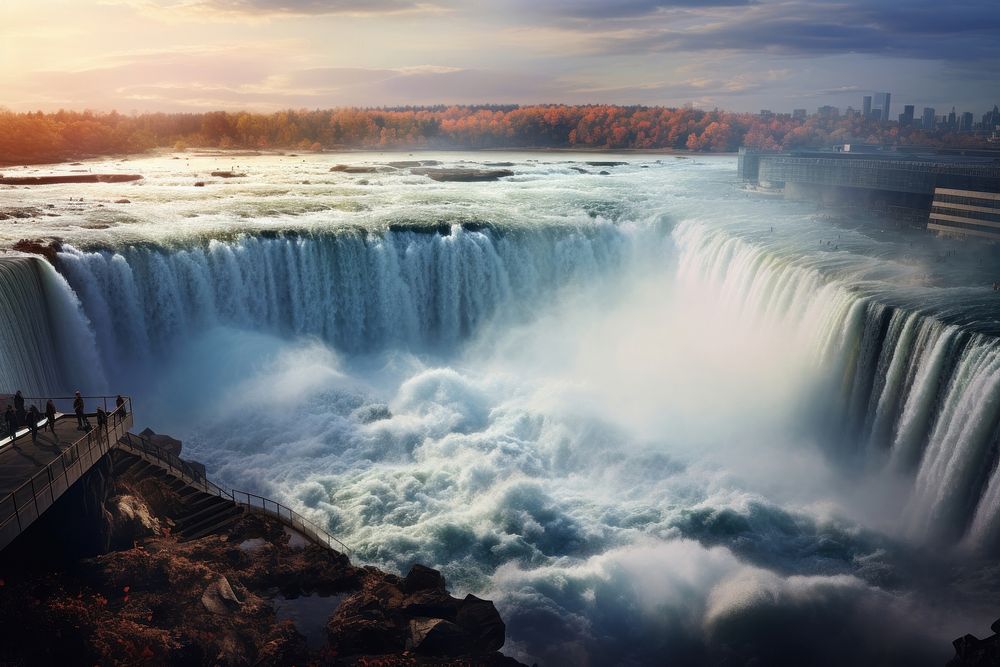 Niagara falls landscape waterfall outdoors.