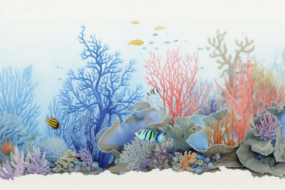 Blue coral reef aquarium outdoors nature.