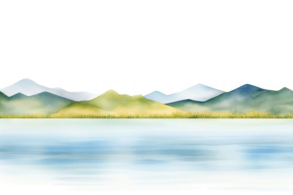 Lake panoramic landscape outdoors.