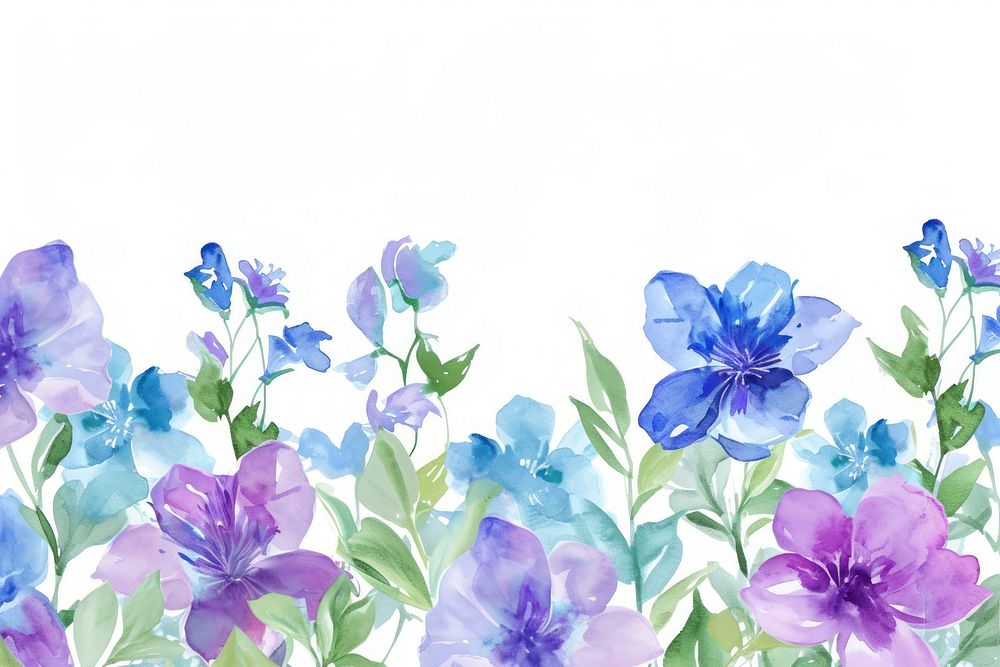 Purple and blue flowers backgrounds blossom nature.