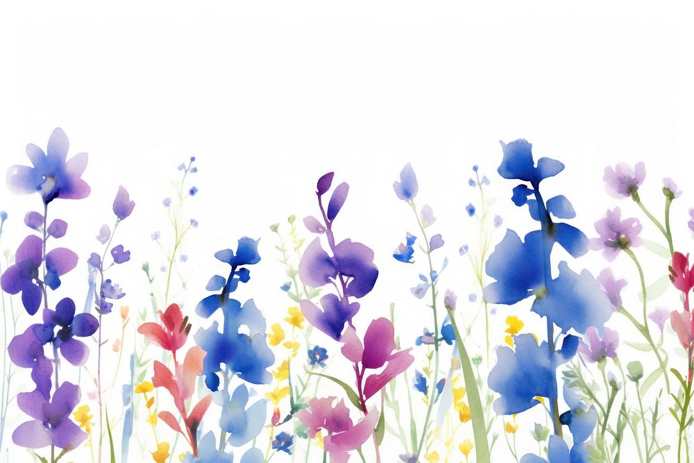 Purple and blue flowers backgrounds outdoors blossom.