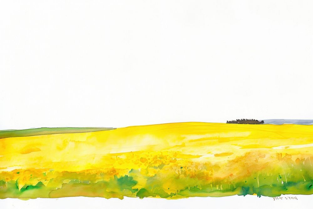 Yellow field landscape grassland outdoors.