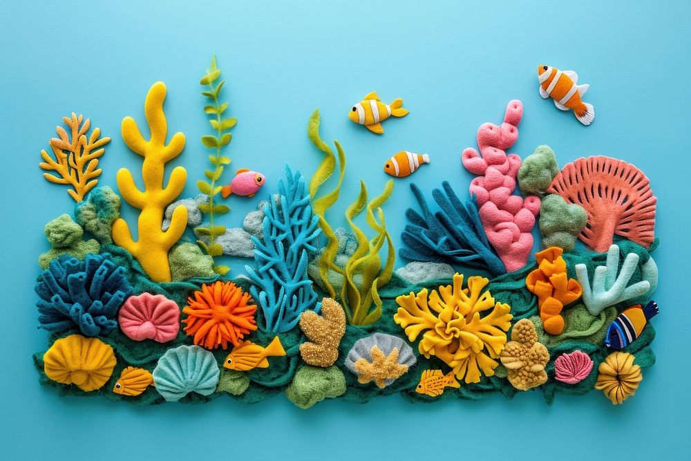 Coral reef sea art pattern.