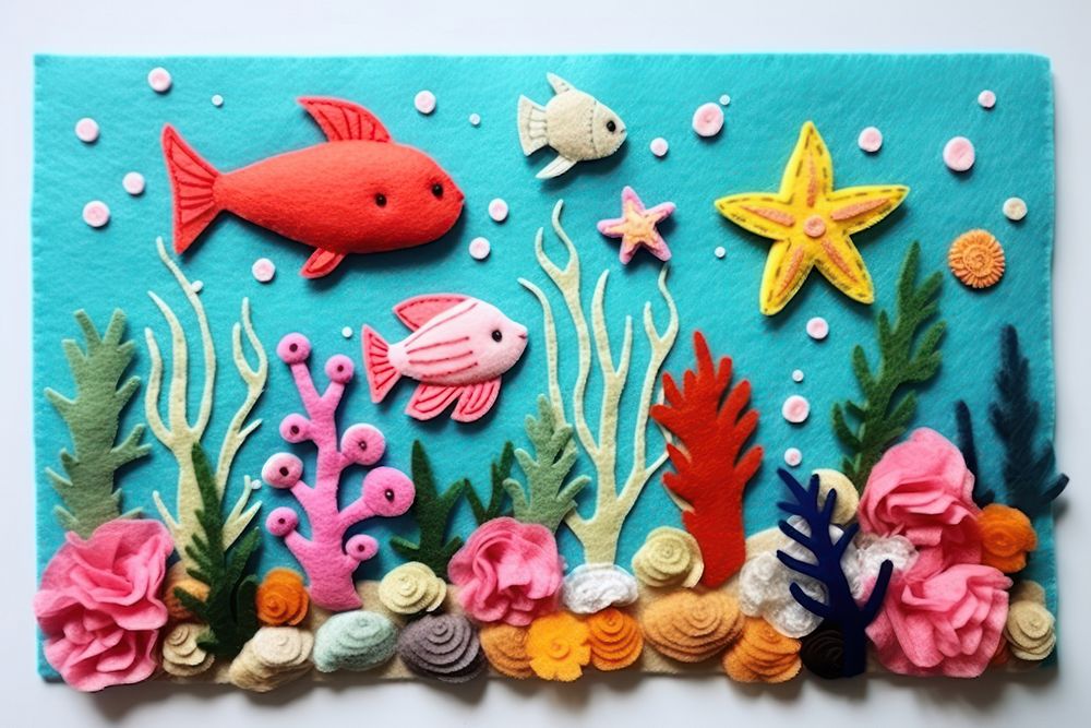 Coral reef art craft fish.