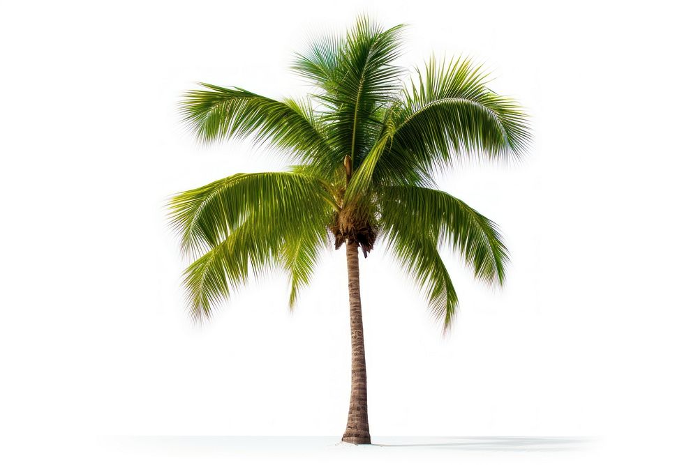Palm tree plant white background tranquility.