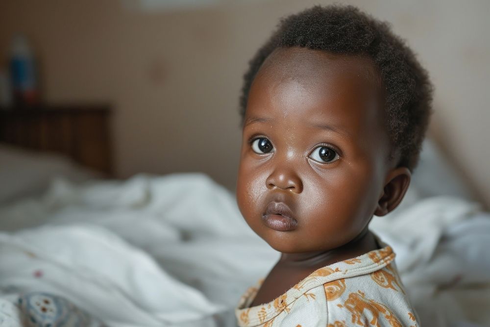 African baby portrait bedroom photo.