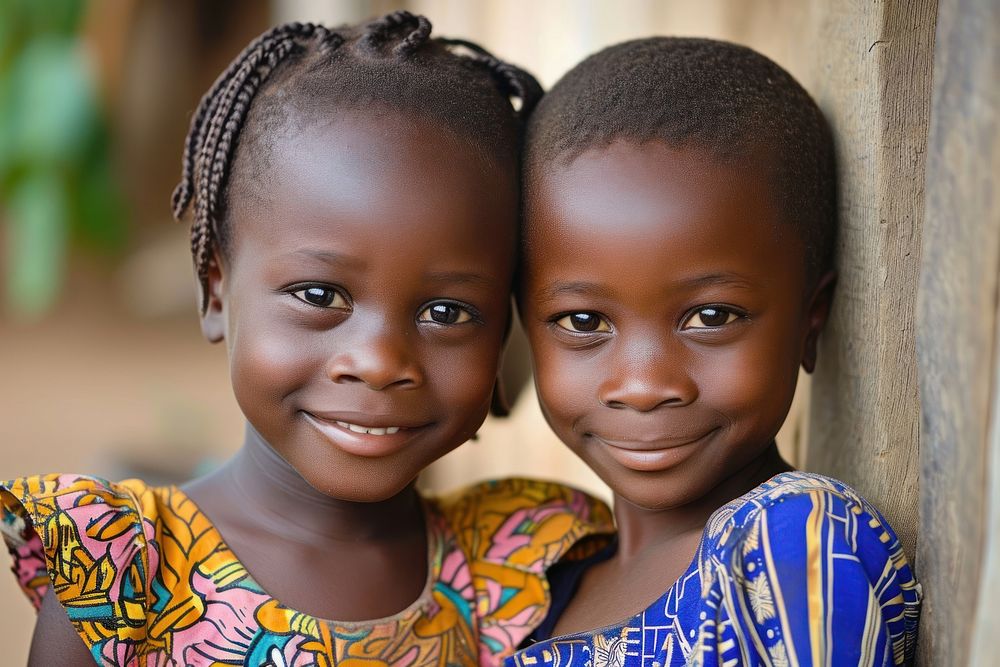 African kids child togetherness friendship.