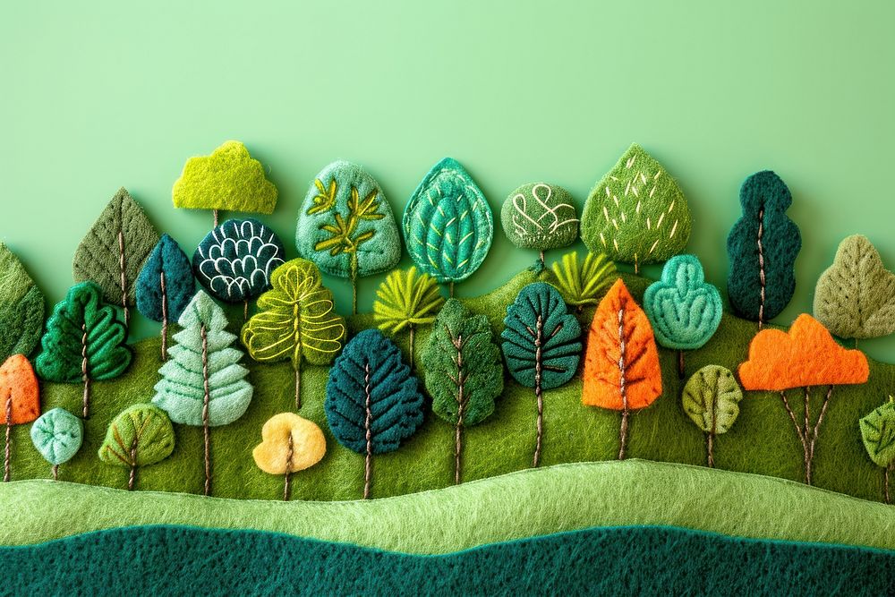 Forest on hill pattern craft food.